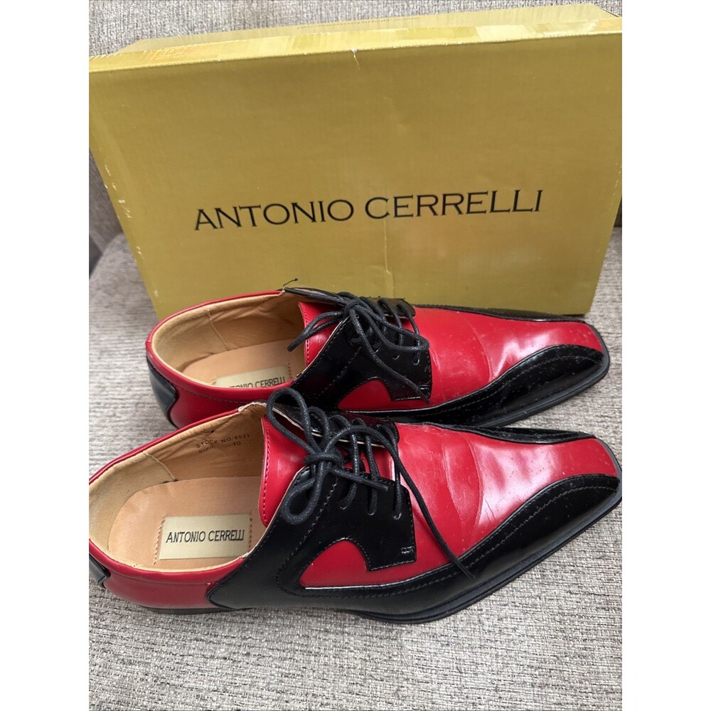 Antonio Cerrelli BLK/FR RED Dress Shoes Sz 10